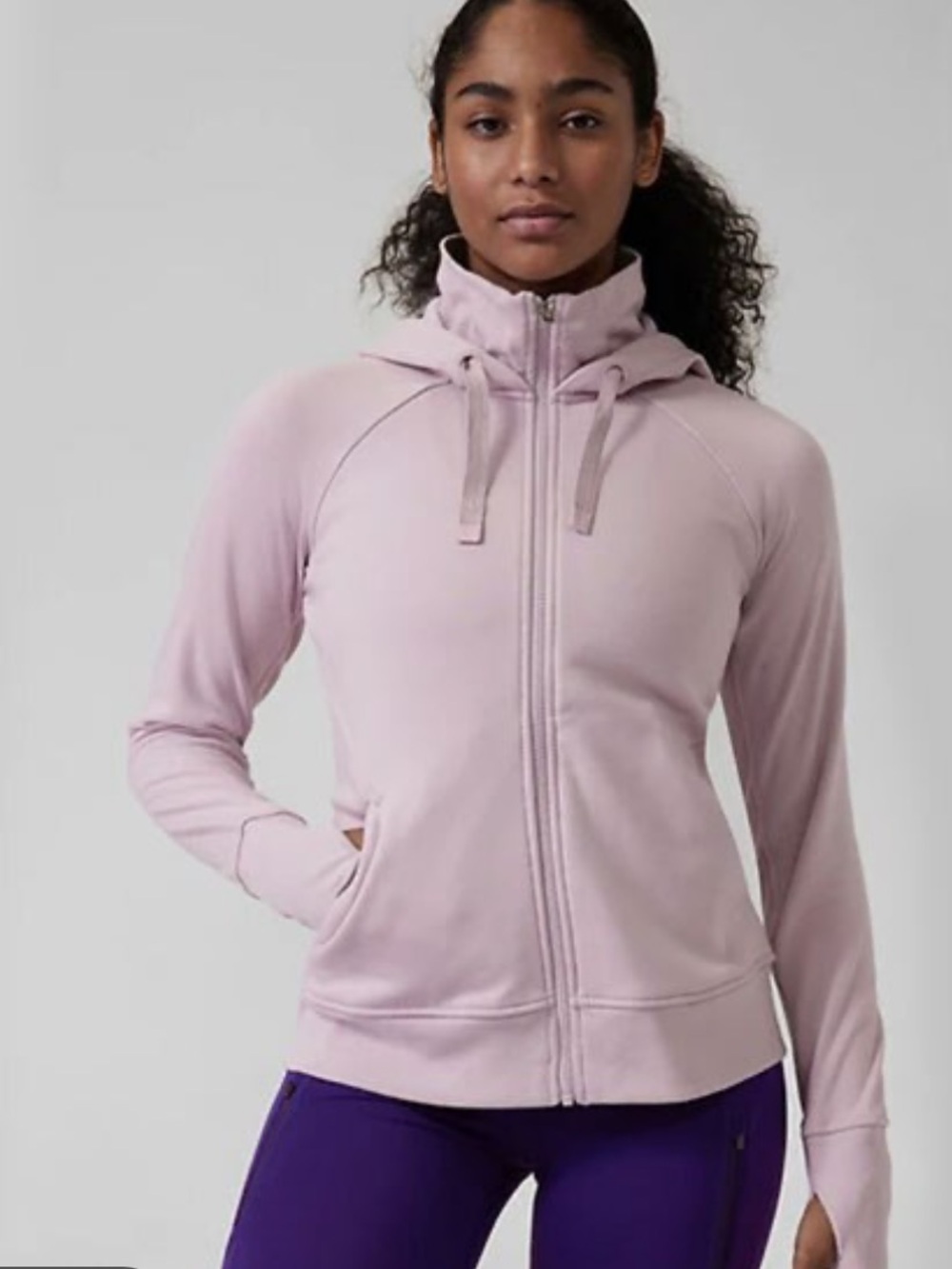 Athleta Light Lavender Full-Zip Hooded Jacket